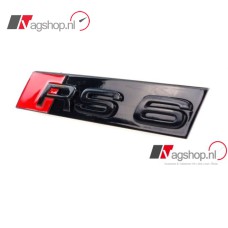 RS6 logo Zwart-Rood Grille